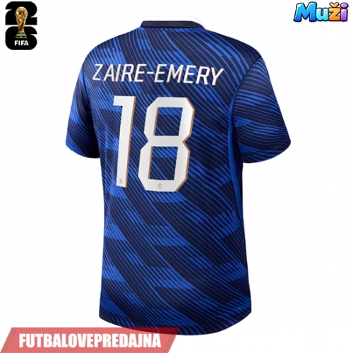 Lacne Muži Futbalové dres Francúzsko Warren Zaire-Emery #18 MS 2026 Krátky Rukáv - Domáci